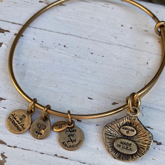 ALEX & ANI Gold Tone Sea Shell Bangle Bracelet - Picture 3 of 6